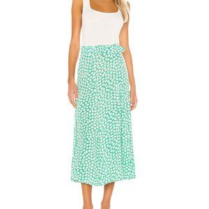 Faithfull The Brand Valensole Midi Skirt Green